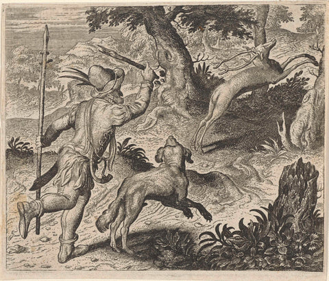 Fable of the old dog, Aegidius Sadeler, 1608 Canvas Print