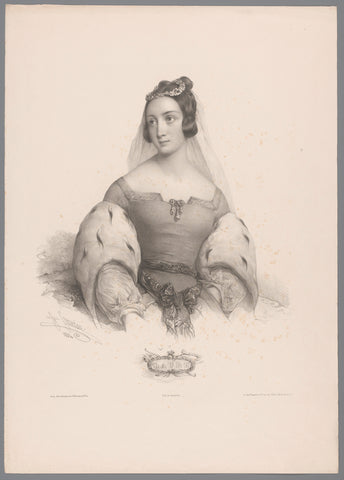 Portrait of Laura de Noves, Henri Grévedon, 1834 Canvas Print