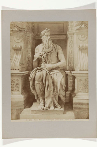 Sculpture of Moses in the church San Pietro in Vincoli, Rome, anonymous, c. 1880 - c. 1904 Canvas Print