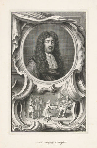 Portrait of Sir George Savile, First Marquis of Halifax, Jacob Houbraken, 1740 Canvas Print