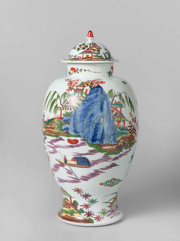 Lidded vase, Meissen porcelain manufactory, c. 1725 Canvas Print