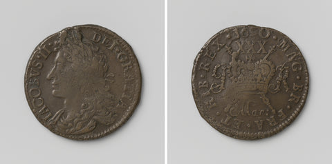 Emergency coin of half a crown of siege of James II, King of England, from March 1690, anonymous, 1690 Canvas Print