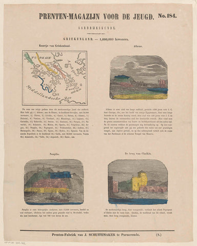 Greece. - 1,000,000 inhabitants, Jan Schuitemaker, 1850 Canvas Print