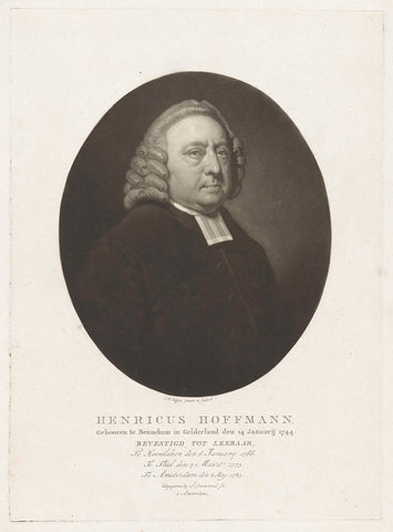 Portrait of the preacher Henricus Hoffmann, Charles Howard Hodges, 1804 Canvas Print