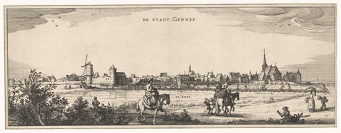 View of Gennep, 1641, Claes Jansz. Visscher (II), 1641 Canvas Print