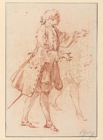 Study for Lélie unmasking Mascarille, François Boucher, 1713 - 1734 Canvas Print