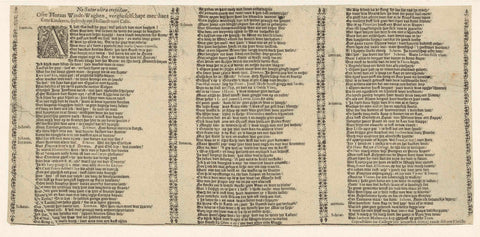 Text sheet at Flora's Mallewagen, 1637, anonymous, 1637 Canvas Print