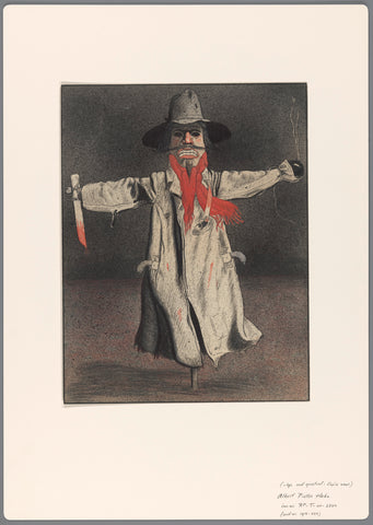 Design for a political cartoon: scarecrow, Albert Hahn (I), 1904 - 1905 Canvas Print