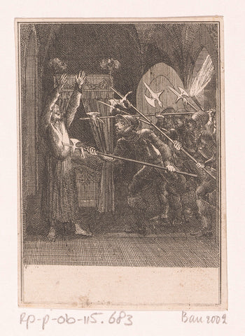 Arrest and death of Wallenstein, Daniel Nikolaus Chodowiecki, 1799 Canvas Print