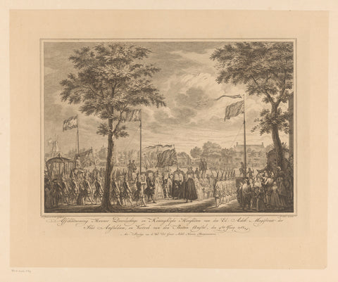 Farewell to Willem V and wife at the Buitenamstel, 1768, Simon Fokke, 1772 Canvas Print