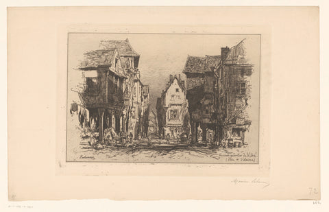 Stadsgezicht op Vitré, Maxime François Antoine Lalanne, 1879 Canvas Print