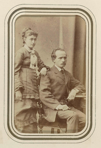 Portrait of man and woman, anonymous, 1880 - 1886 Canvas Print