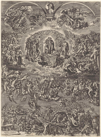 Last Judgement, Johannes Wierix, 1575 - 1579 Canvas Print