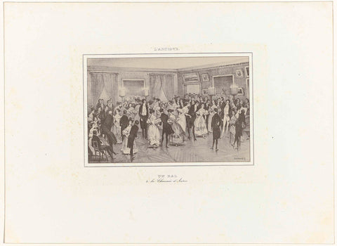 L'Artiste, 1835 : Un Bal à la Chaussée d'Antin, Paul Gavarni, in or after 1835 Canvas Print