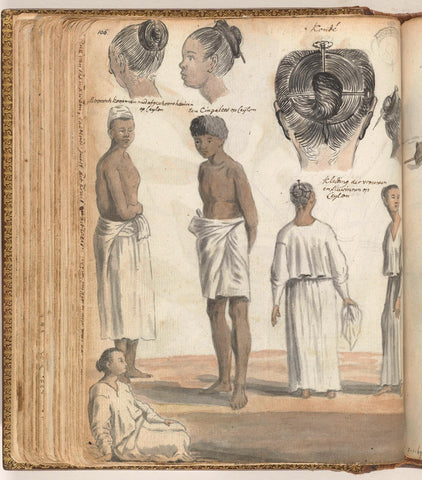 Indian hairstyle, folk types in Ceylon, Jan Brandes, 1785 - 1786 Canvas Print