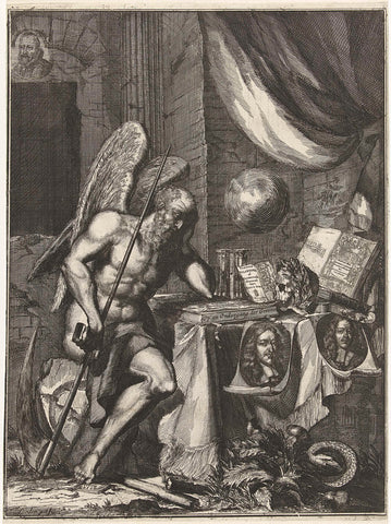 Vader Tijd en de vergankelijkheid, Coenraet Decker, 1672 - 1676 Canvas Print