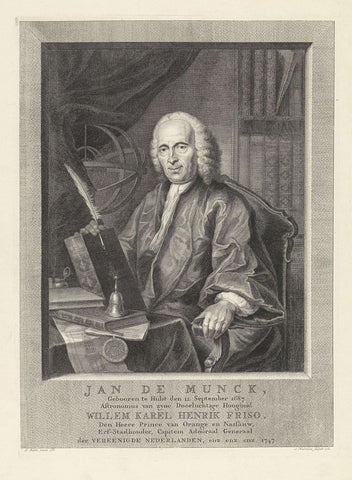 Portrait of Jan de Munck, Jacob Houbraken, 1762 Canvas Print