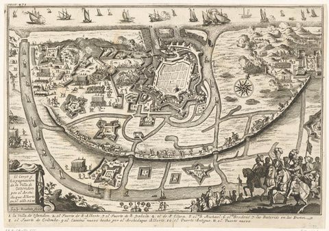 Siege of Ostend, 1601, Gaspar Bouttats, 1650 - 1695 Canvas Print