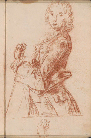 Standing man with raised hand, Petrus Johannes van Reysschoot, 1710 - 1772 Canvas Print