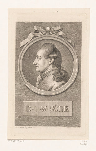 Portret van Johann Wolfgang von Goethe, Daniel Nikolaus Chodowiecki, 1776 Canvas Print