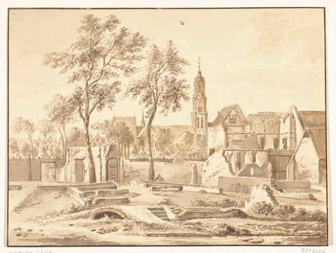 Ruine in Delft after the gunpowder disaster, 1654, anonymous, 1690 - 1720 Canvas Print