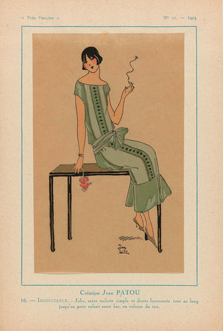 Très Parisien, 1923, No. 11: 16. - CAREFREE. - Jolie, cette toilette simple..., anonymous, 1923 Canvas Print