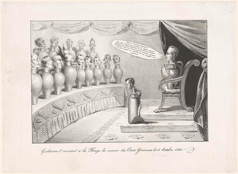 William I opens the session of the States-General, 1830, anonymous, 1830 - 1831 Canvas Print