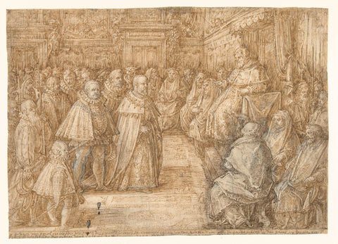 Cosimo I Medici enters the College of Cardinals in Rome, Jan van der Straet, 1570- 1583 Canvas Print