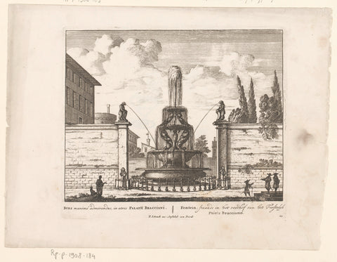 Fountain in the court of Bracciano palace, anonymous, 1705 Canvas Print