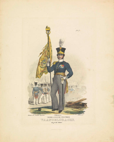 Standard bearer in large kit, 1820-1825, A. Courtois, 1825 - 1827 Canvas Print