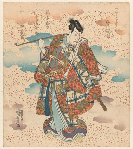 Man with long pipe, Utagawa Kuniyoshi, c. 1830 - c. 1835 Canvas Print