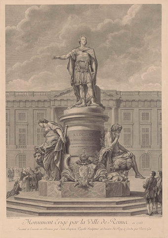 Monument to Louis XV, King of France, in Reims, Pierre Etienne Moitte, 1765-1780 Canvas Print