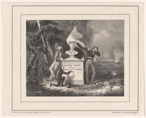 Funerary monument for Jan van Speijk, 1831, Diponegoro, 1831 Canvas Print