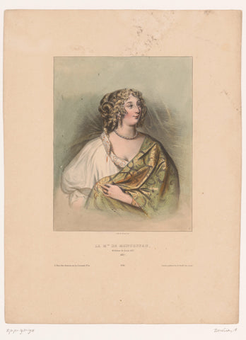 Portrait of Madame de Montespan, Achille Devéria, 1832 Canvas Print