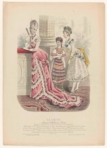 La Saison, Journal illustré des Dames, 1877, 10th year, No. 1, No. 424: Travestissements de Mme Laurence Hardy (...), anonymous, 1877 Canvas Print