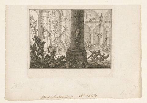 Iconoclasm, 1566, Simon Fokke, 1782 - 1784 Canvas Print