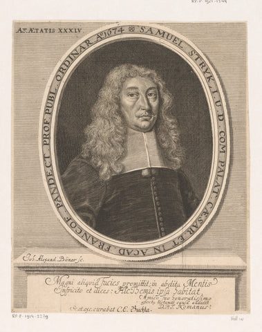 Portrait of Samuel Stryk, Johann Alexander Böner, 1674- 1690 Canvas Print