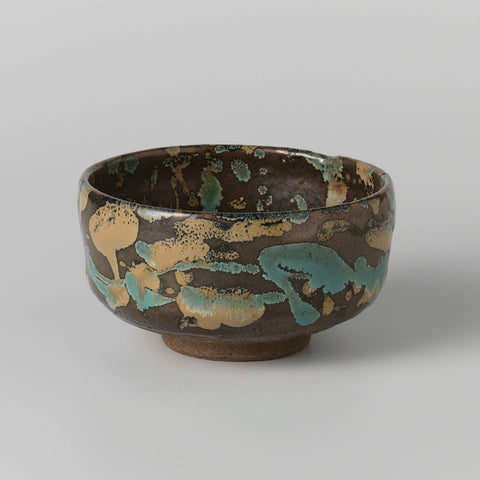 Tea bowl with blue and yellow spots, anonymous, anonymous, c. 1800 - c. 1899 Canvas Print