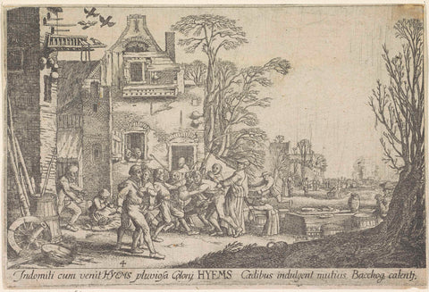 Winter, Wenceslaus Hollar, 1629 Canvas Print