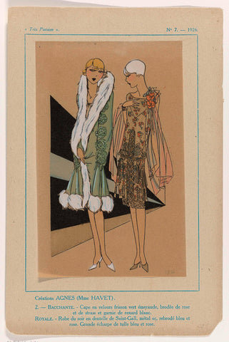 Très Parisien, 1926, No. 7 : 2: Créations Agnes (Mme Havet) (...), anonymous, 1926 Canvas Print