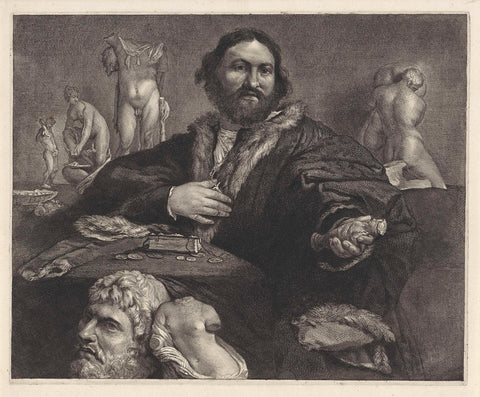 Portrait of Andrea Odoni, Cornelis Visscher (II), 1638 - 1658 Canvas Print