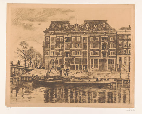 View of the façade of the warehouse of the WIC seen from Oudeschans, Willem Witsen, c. 1910 - c. 1911 Canvas Print