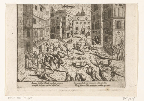 Spanish Fury: murder in the streets, 1576, anonymous, 1613 - 1615 Canvas Print