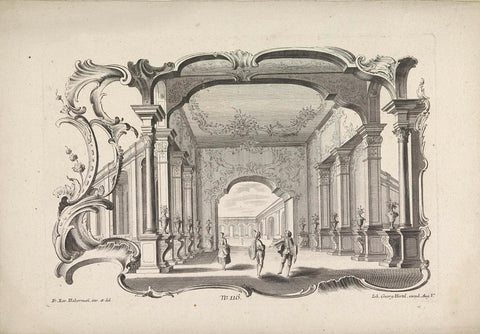 Gallery in rocaille cartouche, anonymous, 1750 Canvas Print