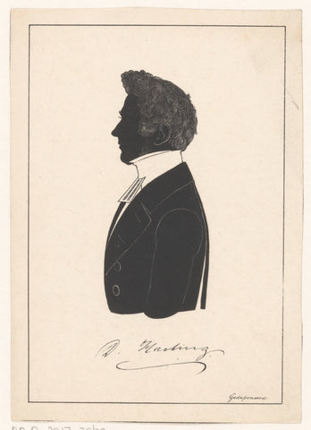 Silhouetportret van Dirk Harting, Pieter Barbiers (IV) (possibly), 1809 - 1848 Canvas Print