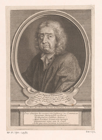 Portret van Jean-Baptiste Tavernier, Etienne Desrochers, c. 1726 Canvas Print