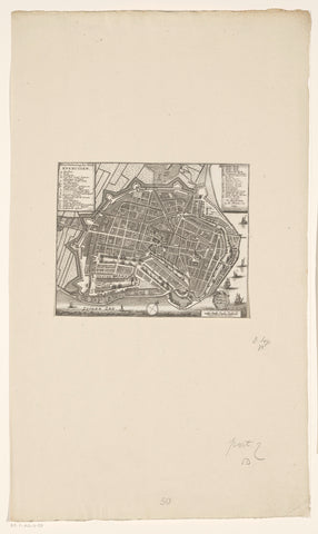 Map of Enkhuizen, anonymous, 1743 - 1744 Canvas Print