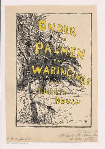 Band design for: Thérèse Hoven, Onder de palmen en waringins, 1893, Willem Wenckebach, in or before 1893 Canvas Print