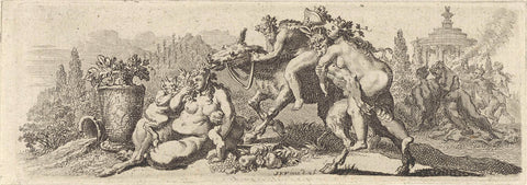 Satyrs and Bacchantes, Jan van Vianen, 1701 Canvas Print