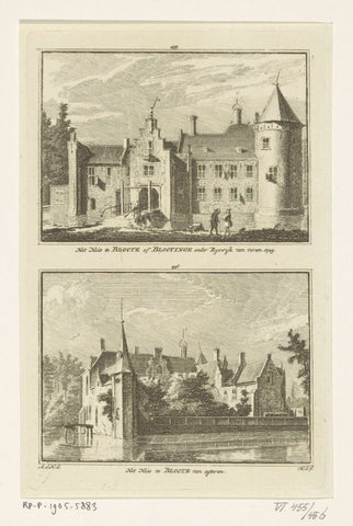 Two views of the House at Blotinghe, Rijswijk, Hendrik Spilman, 1757 Canvas Print